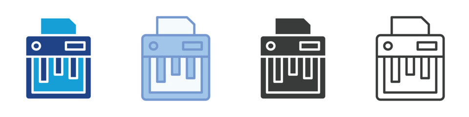 paper shredder machine Icons Collection – Multiple Vector Styles Icons