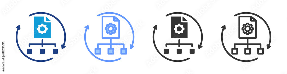 Poster Workflow Automation icon set multiple style collection