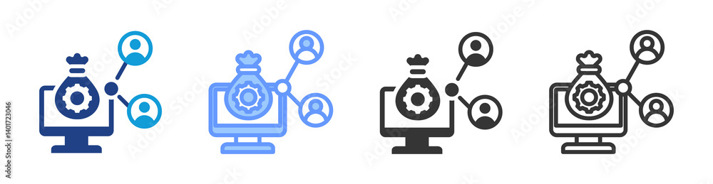 Poster asset sharing icon set multiple style collection
