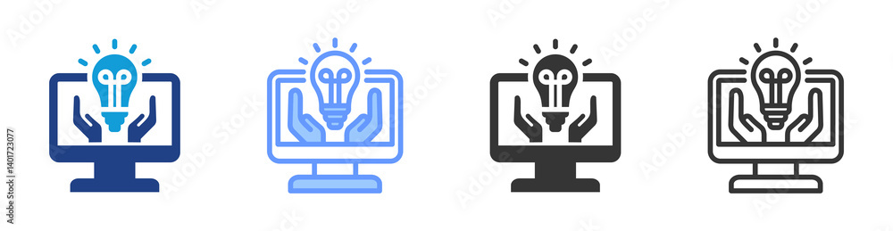 Poster Creative Management icon set multiple style collection