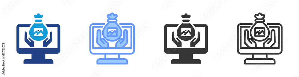 Poster Image Asset Management icon set multiple style collection