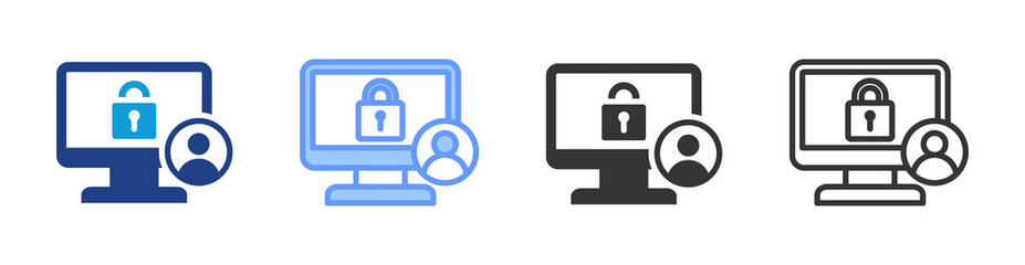 Access Control icon set multiple style collection