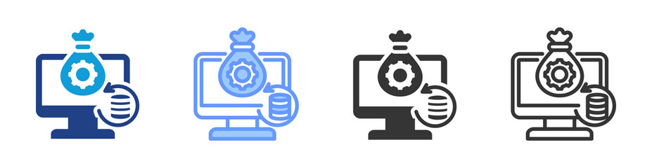 Digital Asset Backup icon set multiple style collection