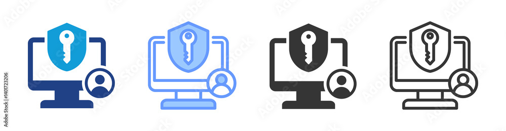 Aufkleber User Permissions icon set multiple style collection