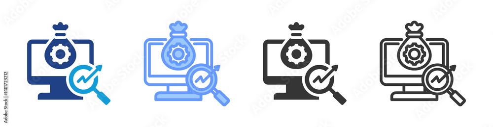 Aufkleber Digital Asset Performance icon set multiple style collection