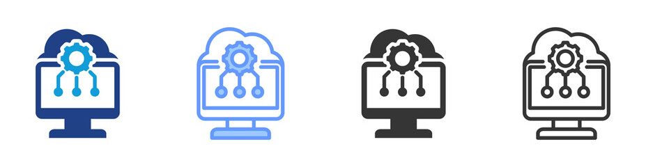 Api icon set multiple style collection