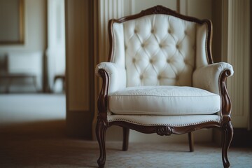  Elegant Vintage Armchair in Classic Interior