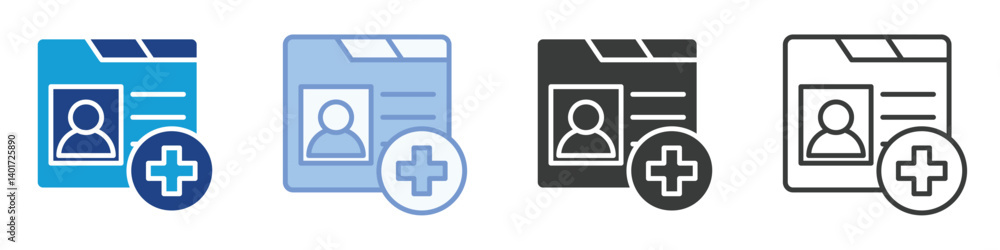 Poster profile icons collection – multiple vector styles icons