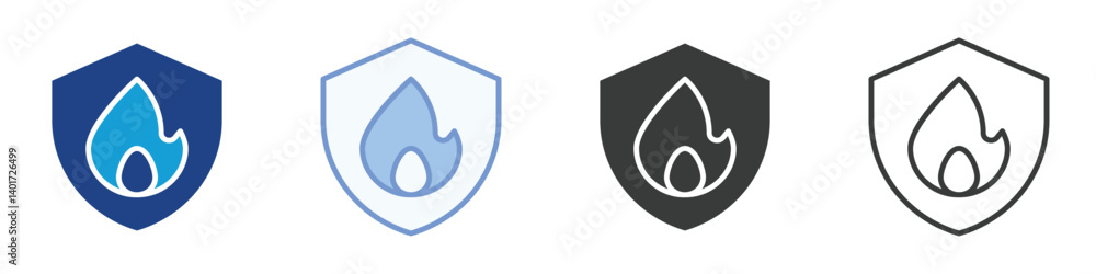 Poster protection icons collection – multiple vector styles icons