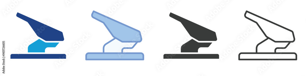 Poster puncher icons collection – multiple vector styles icons