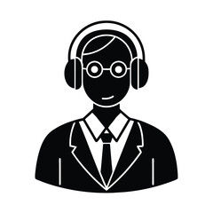 Teacher Element Isolated Teacher Headphones on White Background