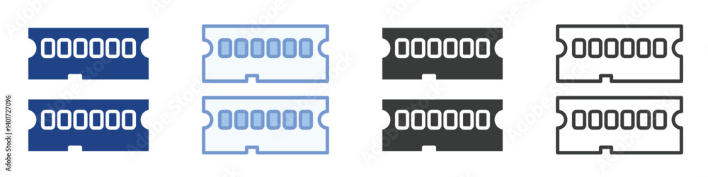 Poster ram icons collection – multiple vector styles icons