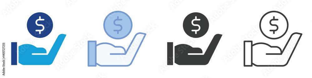 Poster received icons collection – multiple vector styles icons
