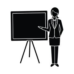 Teacher Element Isolated Virtual Whiteboard on White Background