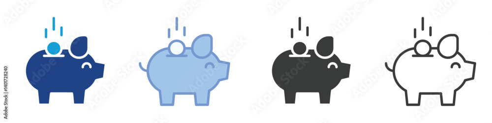 Poster save money icons collection – multiple vector styles icons