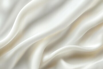 Fototapeta premium Luxurious White Satin Fabric with Shiny Texture and Soft Drapery