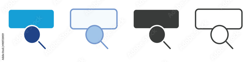 Poster search engine icons collection – multiple vector styles icons