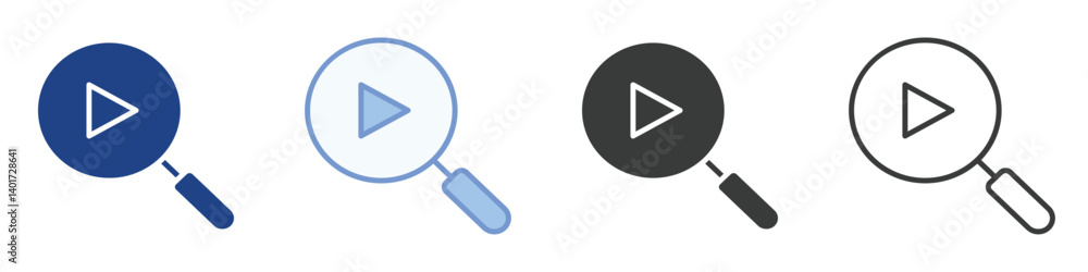 Poster searching icons collection – multiple vector styles icons