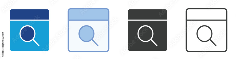 Poster searching icons collection – multiple vector styles icons