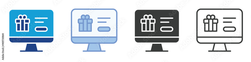 Poster shopping online icons collection – multiple vector styles icons