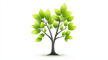 Fototapeta premium A collection of eco-friendly tree clipart with vibrant green leaves, strong trunks, and a focus on sustainability.