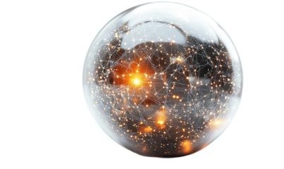 Cloud Computing and Artificial Intelligence Theme on transparent backround 