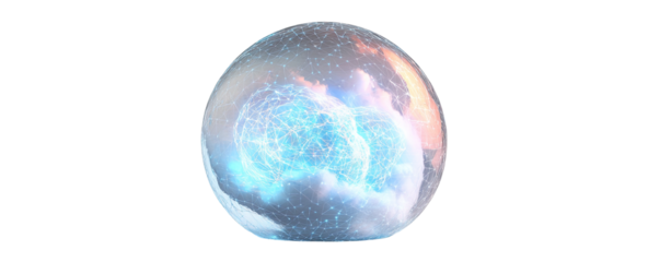 Cloud Computing and Artificial Intelligence Theme on transparent backround 