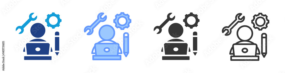 Poster Skills icon set multiple style collection