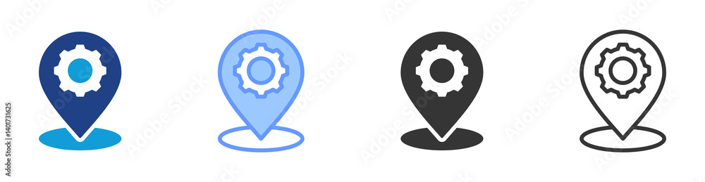 Aufkleber Work Location icon set multiple style collection