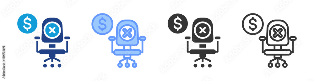 Poster Nonpension icon set multiple style collection