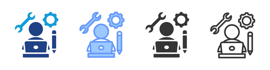 Skills icon set multiple style collection