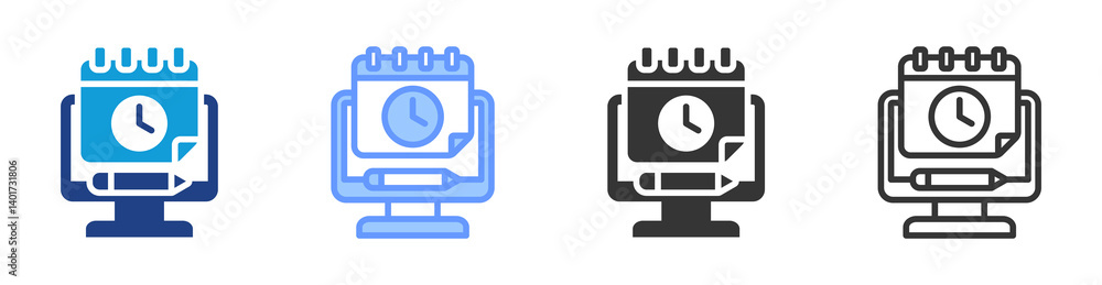 Aufkleber scheduling icon set multiple style collection