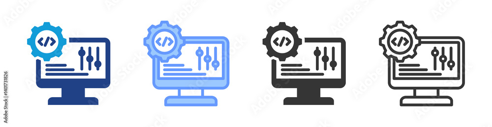 Aufkleber App Developer icon set multiple style collection
