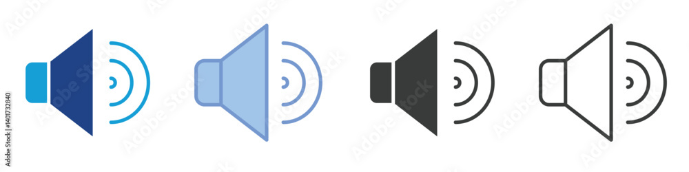 Poster sound icons collection – multiple vector styles icons