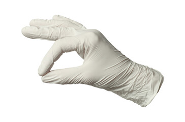 One nitrile medical glove isolated on white