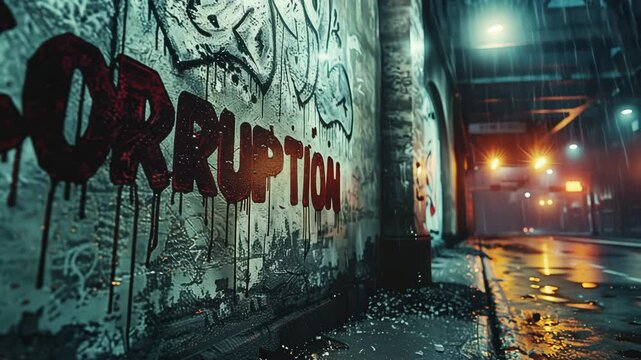 Urban Decay with 'Corruption' Graffiti &ndash; Dark Alley Protest Art