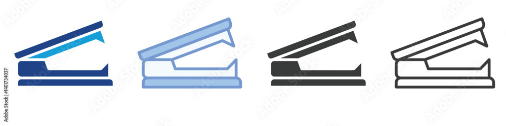 Poster stapler remover icons collection – multiple vector styles icons