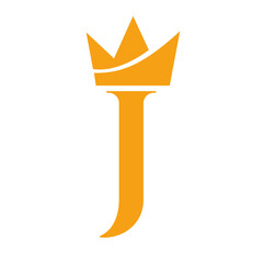 Letter J Crown Logo Design For Fashion, King, Royal, Jewelry, Queen, Emperor Symbol Vector Template