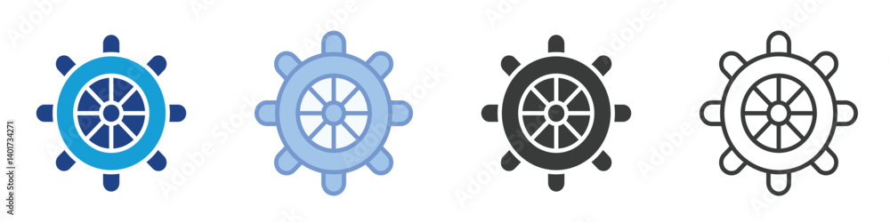 Poster steerwheel icons collection – multiple vector styles icons