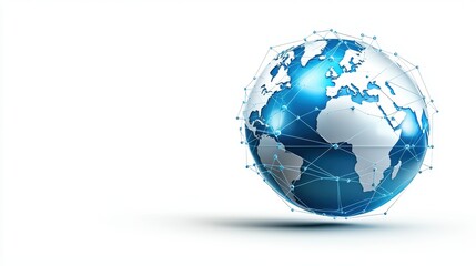 A globe icon with pinpoint markers, showing the connection between different countries, symbolizing a global network.