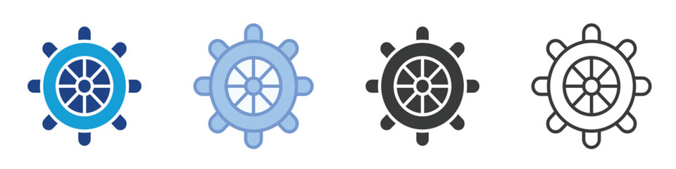 Obraz premium Steerwheel Icons Collection – Multiple Vector Styles Icons