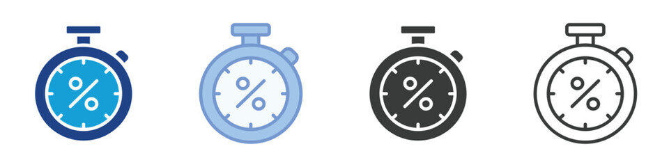 stopwatch discount Icons Collection – Multiple Vector Styles Icons