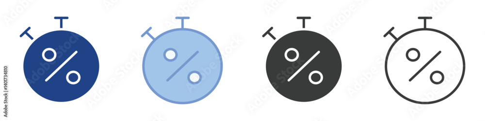Poster stopwatch icons collection – multiple vector styles icons