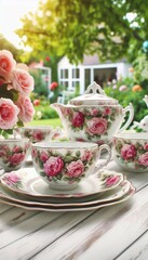 T&ouml;pferware Rosenmotiv