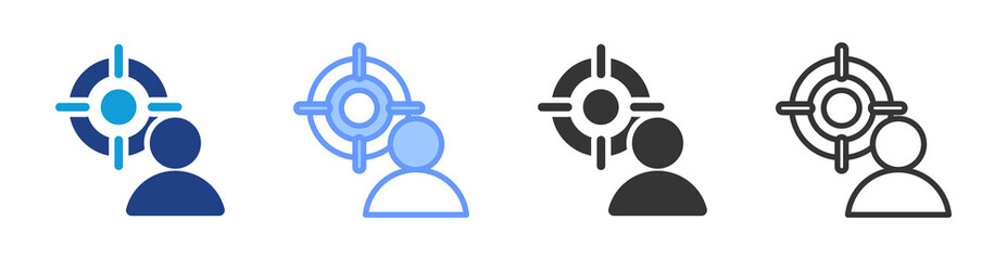 Obraz premium Target Identity icon set multiple style collection