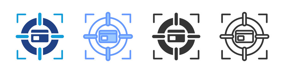 Target Credit Card icon set multiple style collection