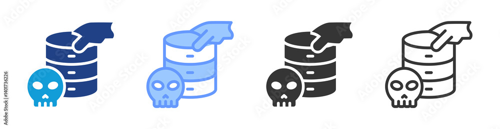 Poster Data Stealing icon set multiple style collection