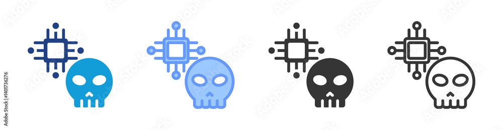 Poster Hacking Processor icon set multiple style collection