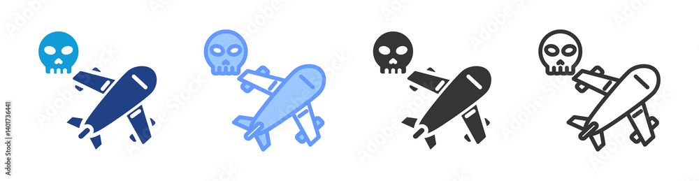 Poster Airplane Hack icon set multiple style collection