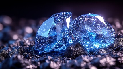 AI-augmented diamond mine, robotic sorters identifying gems via laser scans, conflict-free certification embedded in blockchain